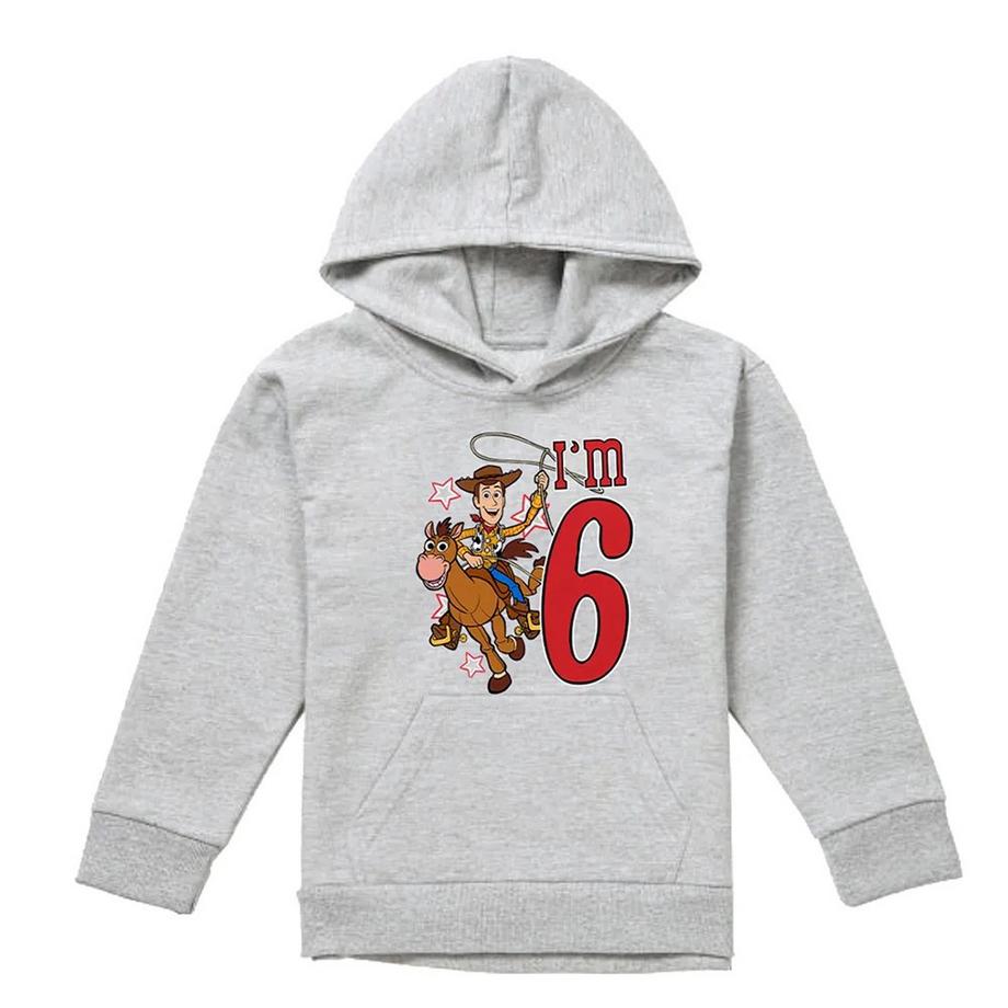 I'm 6 Felpa Con Cappuccio Compleanno Legno Erica