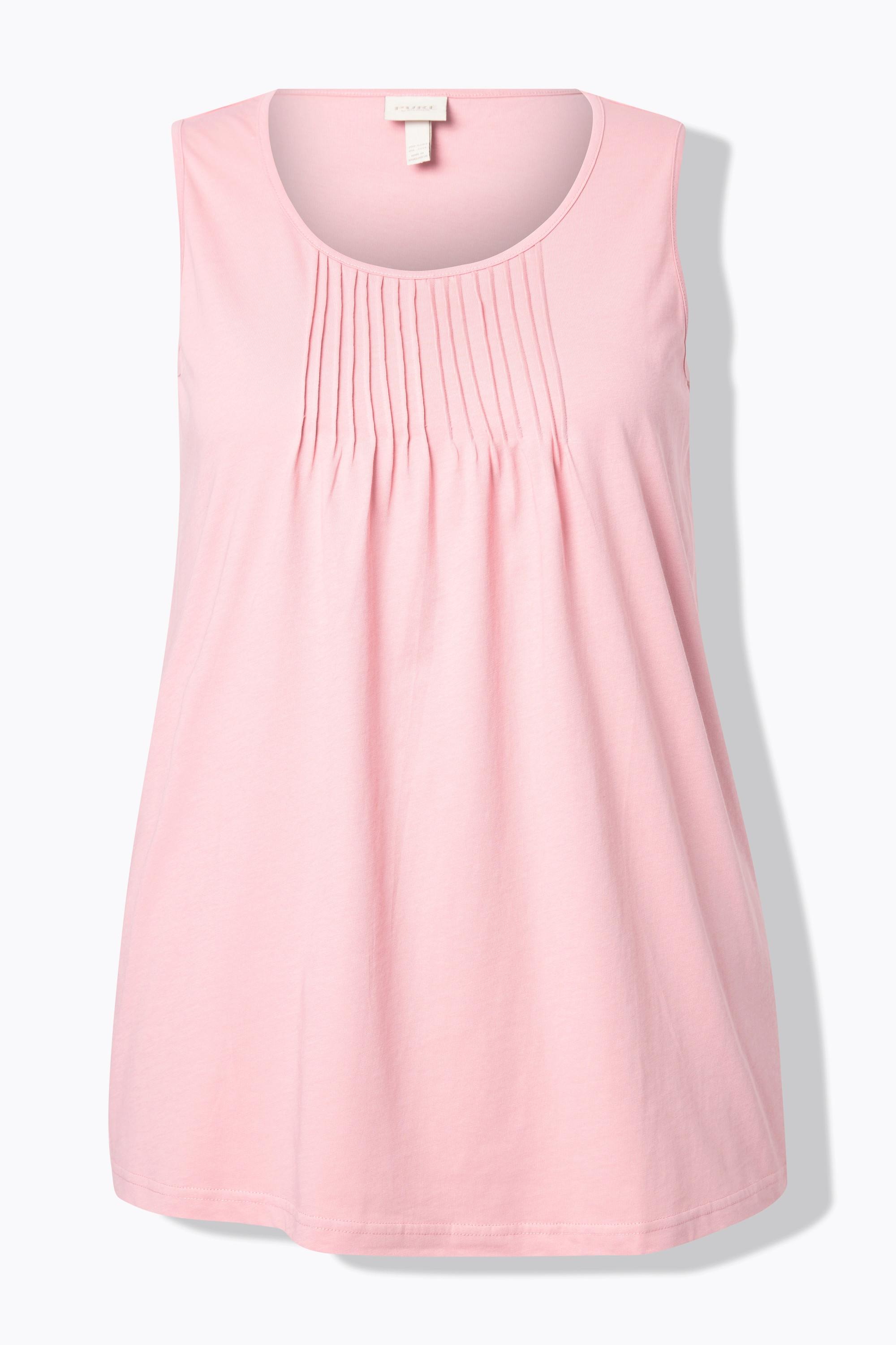 Ulla Popken Top pigiama nervature scollo rotondo senza maniche  