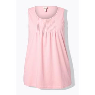 Ulla Popken Top pigiama nervature scollo rotondo senza maniche  