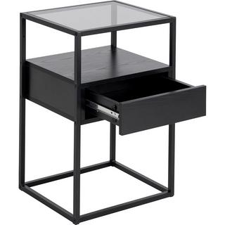 mutoni Table de nuit Randall verre noir 40x35  