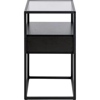 mutoni Table de nuit Randall verre noir 40x35  