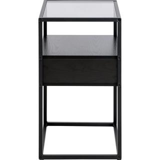 mutoni Table de chevet Randall verre noir 40x35  