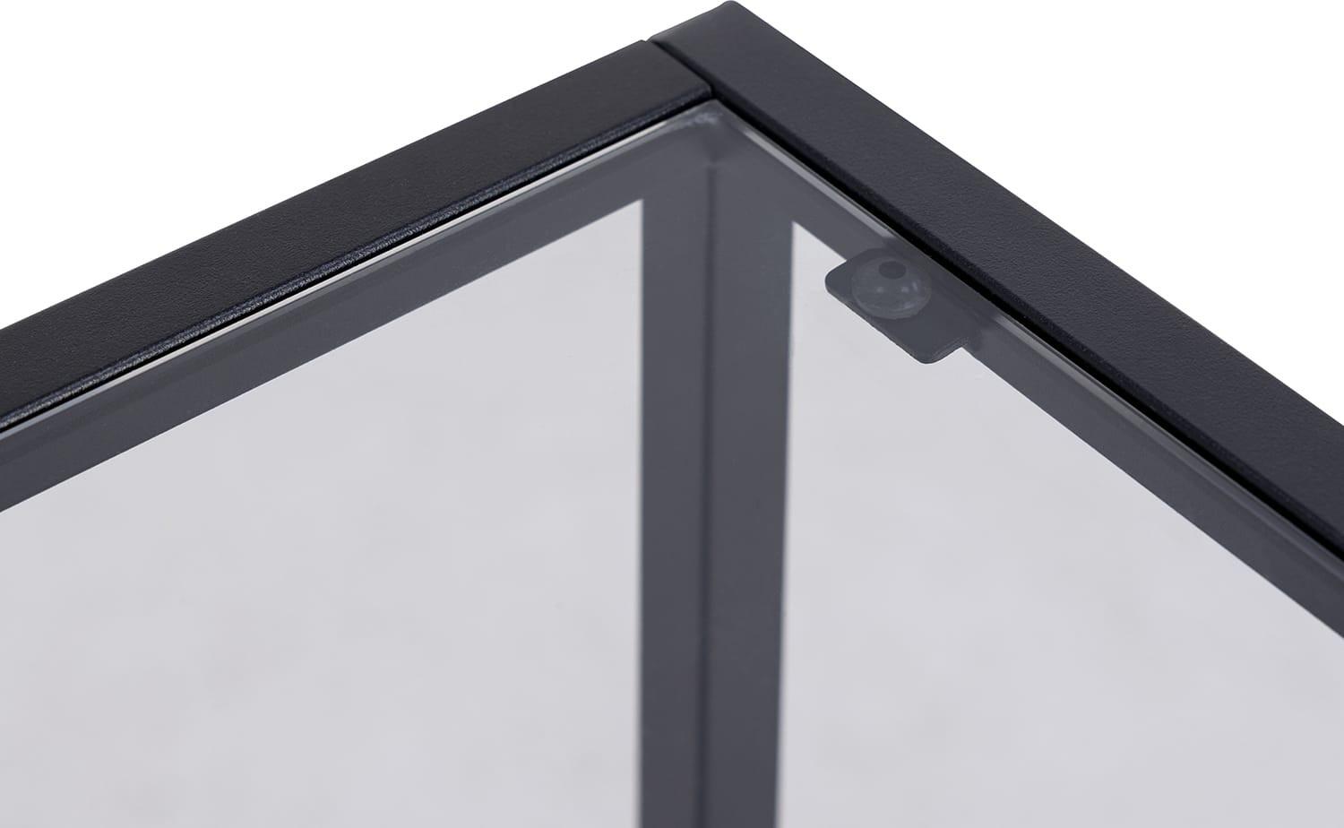 mutoni Table de nuit Randall verre noir 40x35  