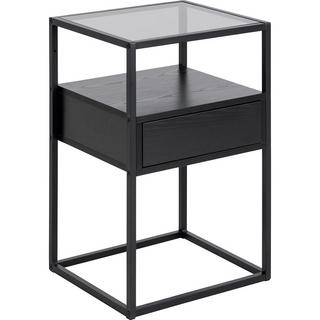 mutoni Table de nuit Randall verre noir 40x35  