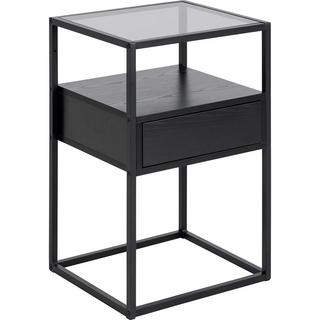 mutoni Table de chevet Randall verre noir 40x35  