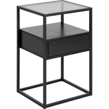 Table de nuit Randall verre noir 40x35