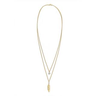 Elli  Halskette Layer-Design Feder Kristall 