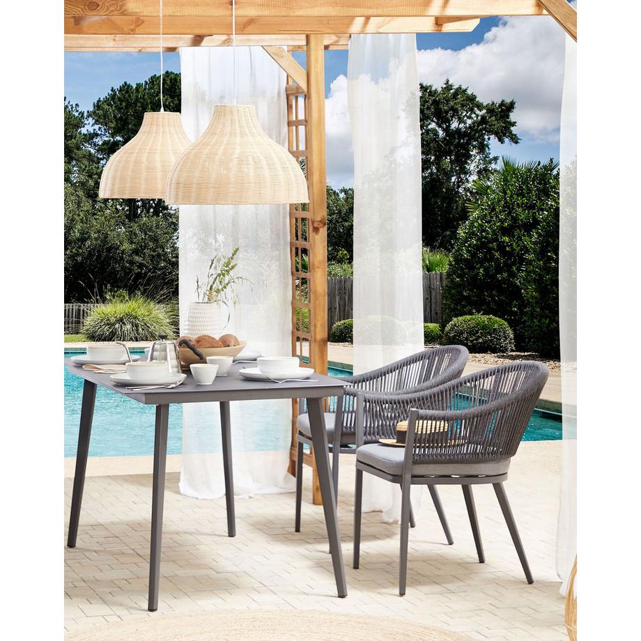 Beliani Lot de 2 chaises de jardin avec coussins en Aluminium  MILETO  