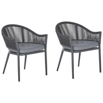 Set mit 2 Stühlen aus Aluminium Industriell MILETO