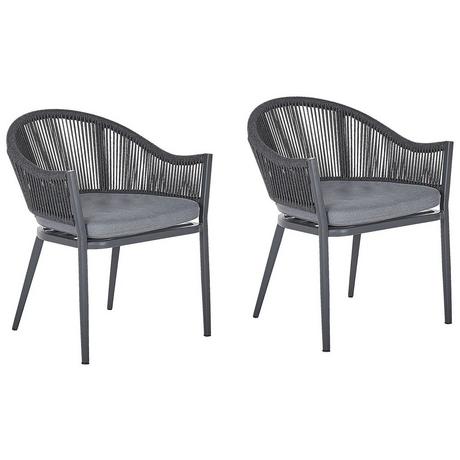 Beliani Lot de 2 chaises en Aluminium Industriel MILETO  