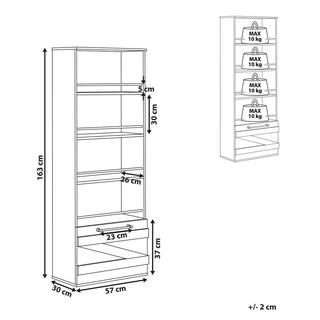 Beliani Bücherregal mit 4 Ebenen aus Faserplatte Industriell SALTER  