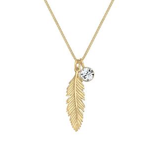 Elli  Halskette Feder Anhänger Kristall 