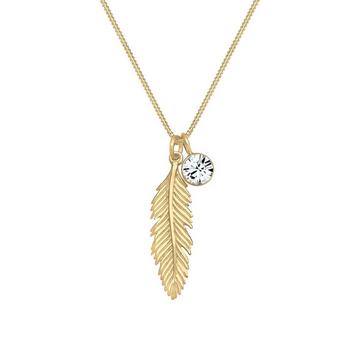 Collier Pendentif Plume Cristal