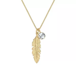 Collier Pendentif Plume Cristal