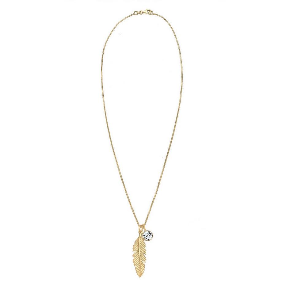 Elli  Halskette Feder Anhänger Kristall 