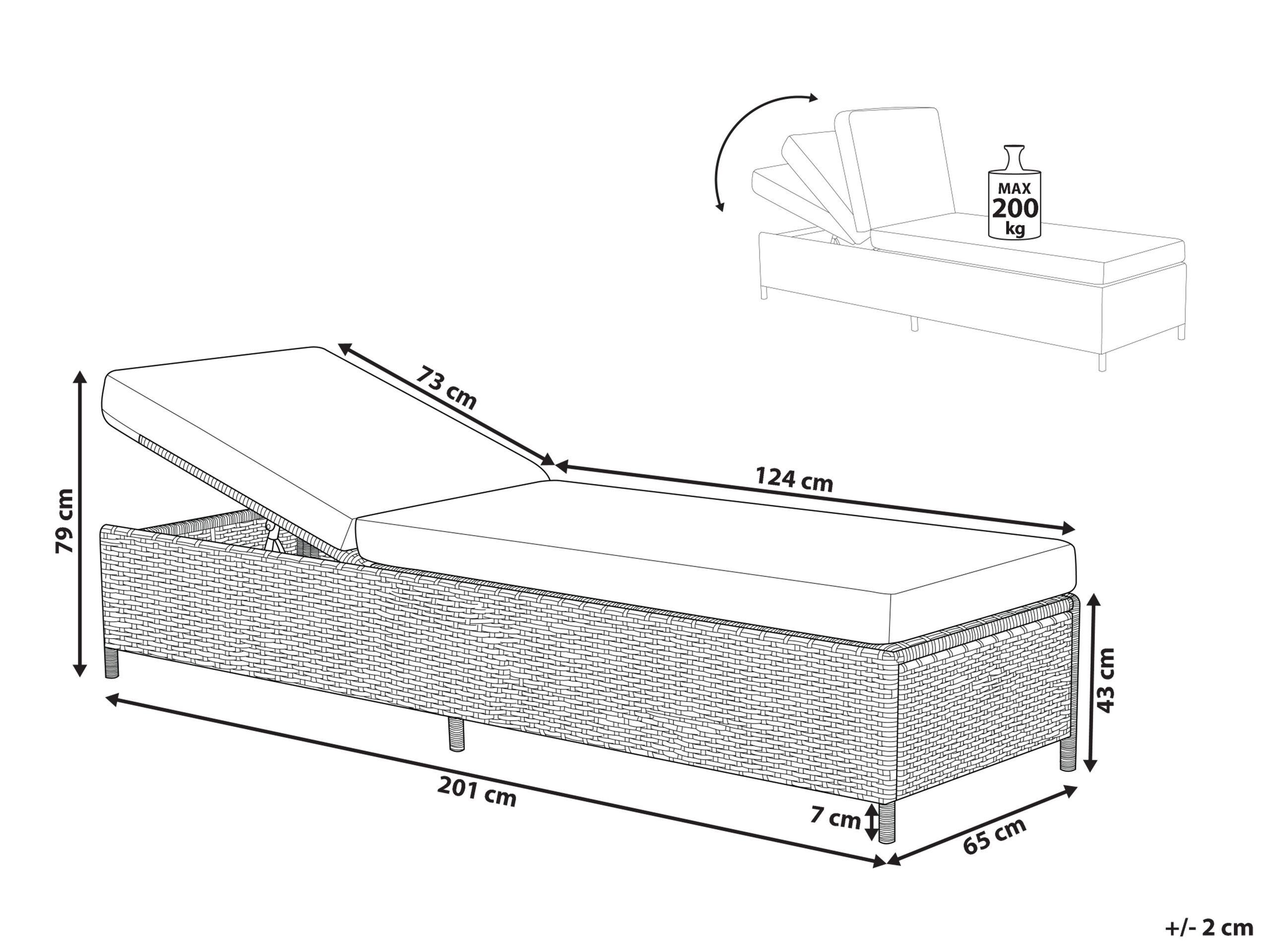 Beliani Transat avec coussin en Polyrotin Boho TURIN  