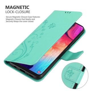 Cadorabo  Hülle für Samsung Galaxy A50 4G / A50s / A30s Blumen Design Magnetverschluss 