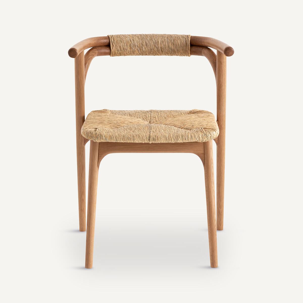 AM.PM Fauteuil de table en chêne et paille  