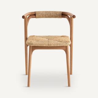 AM.PM Fauteuil de table en chêne et paille  