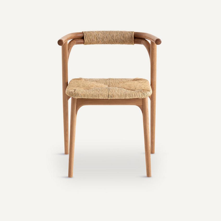AM.PM Tischsessel aus Eiche und Stroh  