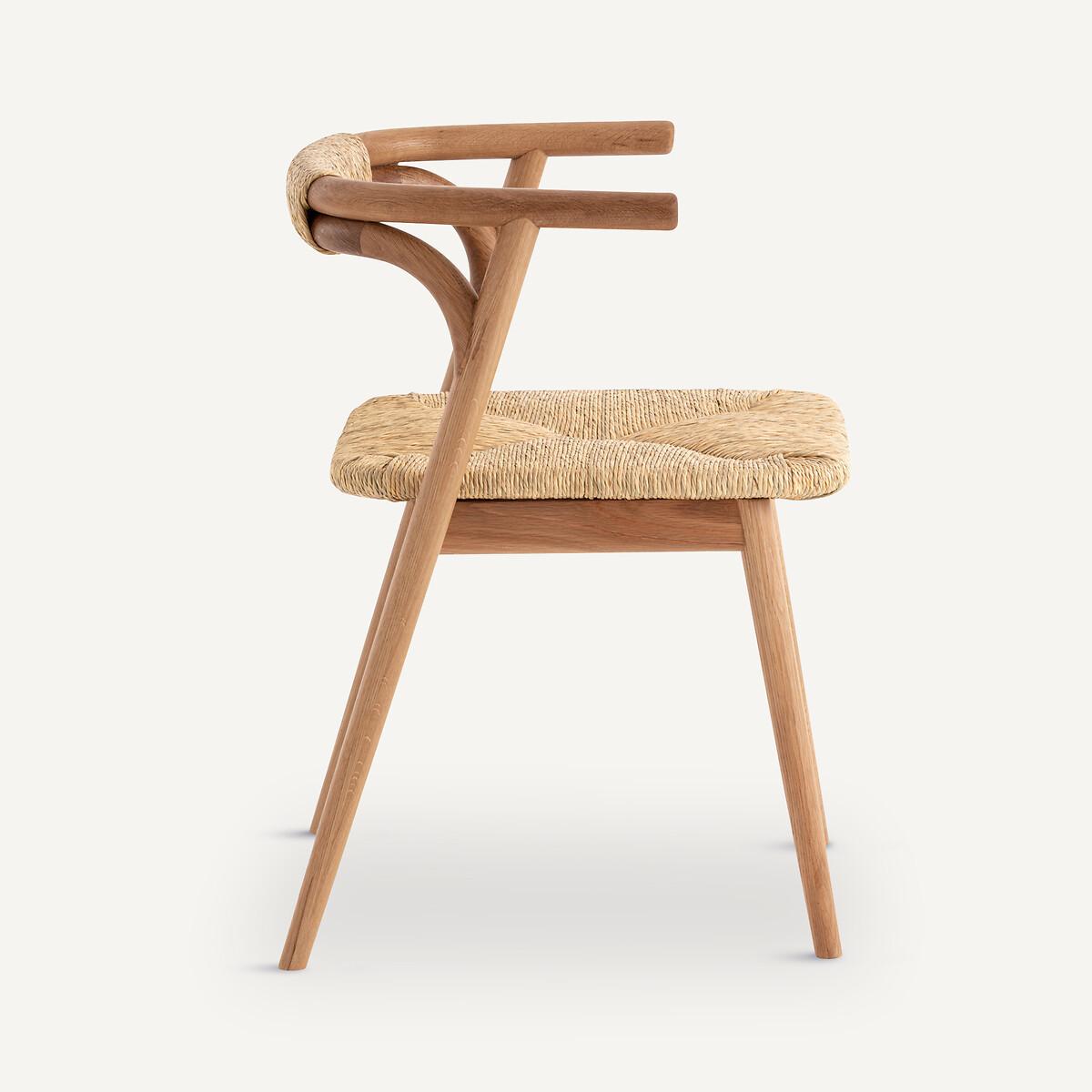 AM.PM Fauteuil de table en chêne et paille  