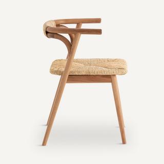 AM.PM Fauteuil de table en chêne et paille  