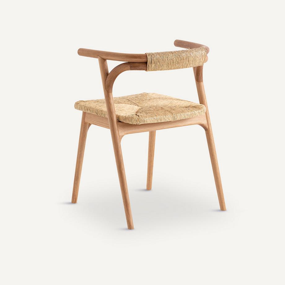 AM.PM Tischsessel aus Eiche und Stroh  