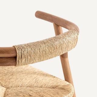 AM.PM Fauteuil de table en chêne et paille  