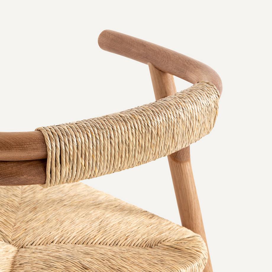 AM.PM Tischsessel aus Eiche und Stroh  