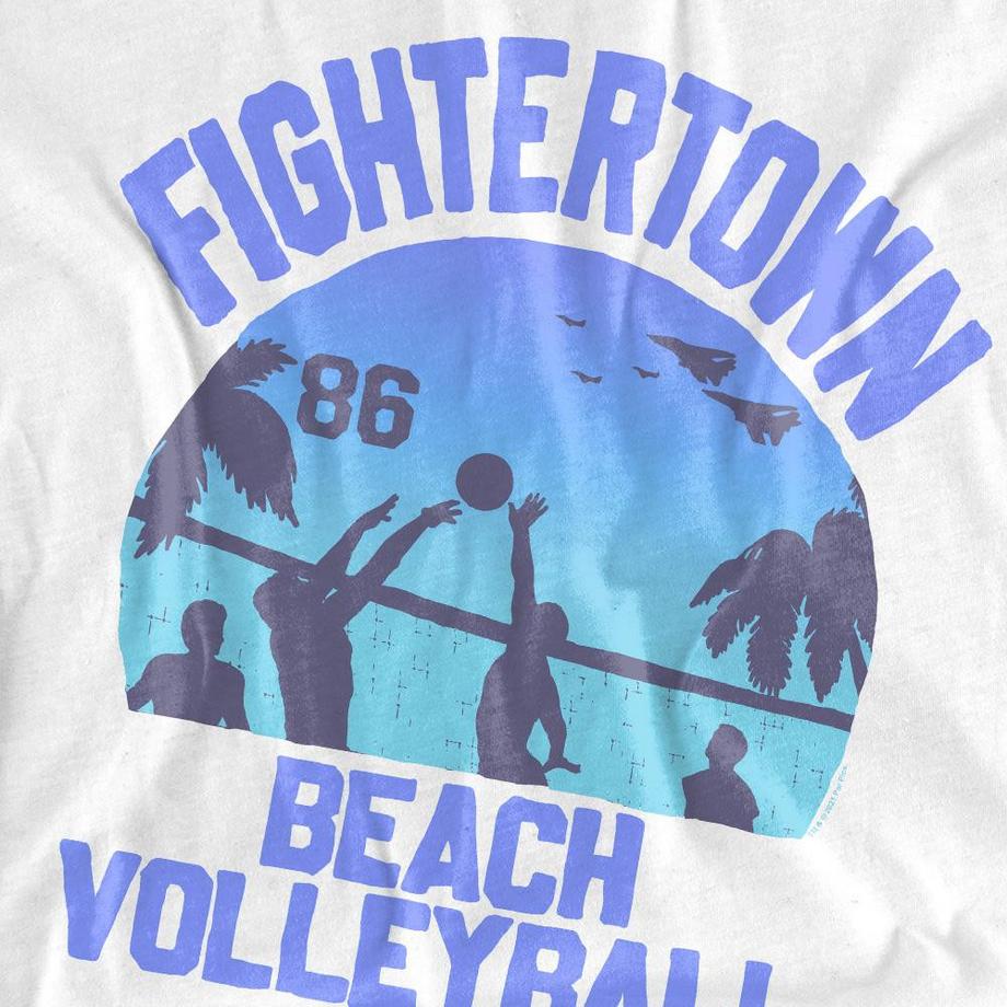 Top Gun Volleyball In Jeans Bedrucktes T-Shirt  