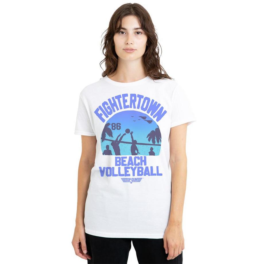 Top Gun Volleyball In Jeans Bedrucktes T-Shirt  