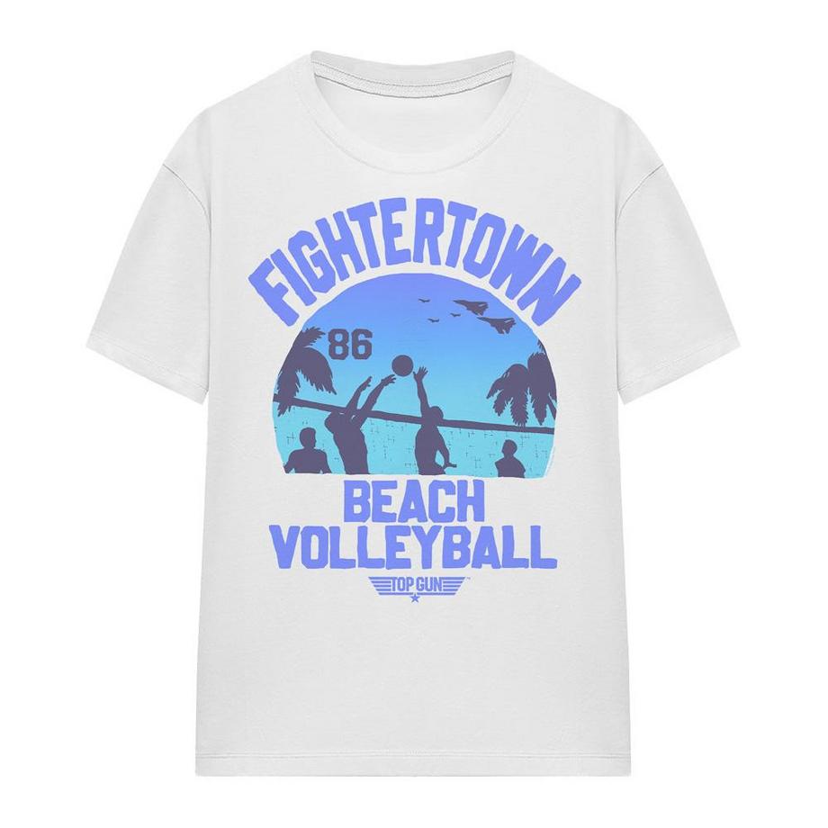 Top Gun Volleyball In Jeans Bedrucktes T-Shirt  