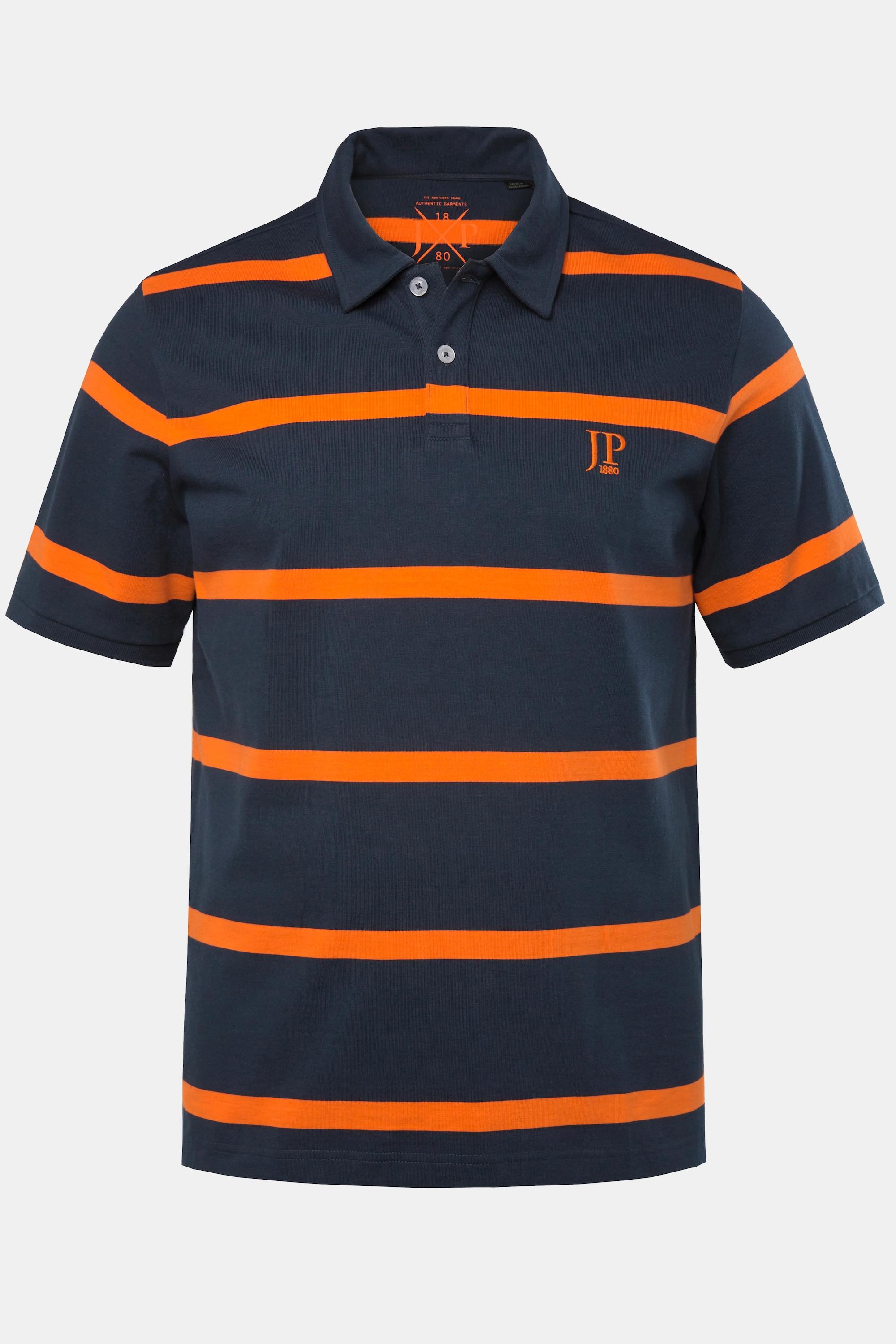 JP1880  Maglia polo in jersey con righe e mezze maniche, fino alla tg. 8XL 