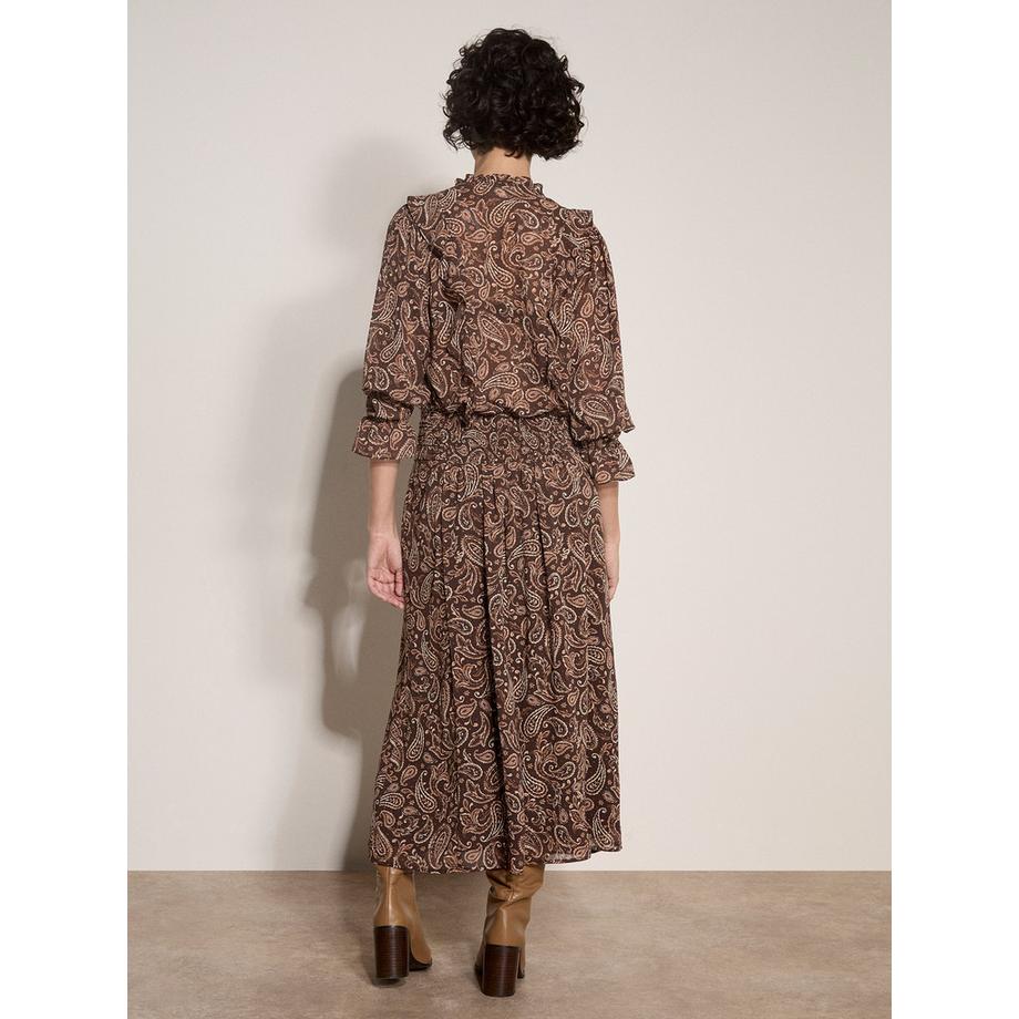 APRICOT Jupe mi-longue en mousseline à motif cachemire en coupe évasée  