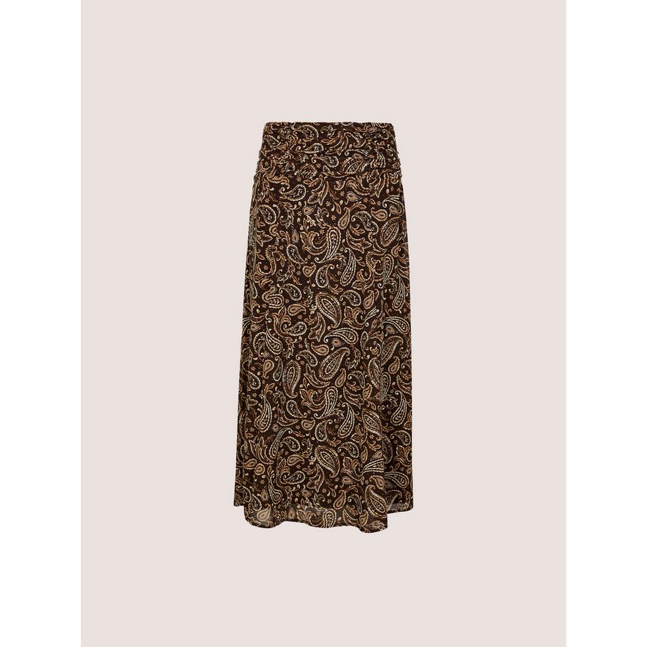 APRICOT Jupe mi-longue en mousseline à motif cachemire en coupe évasée  