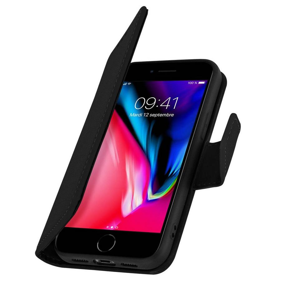 Avizar  Leder Hülle iPhone 7/ 8/ SE 2020 Schwarz 