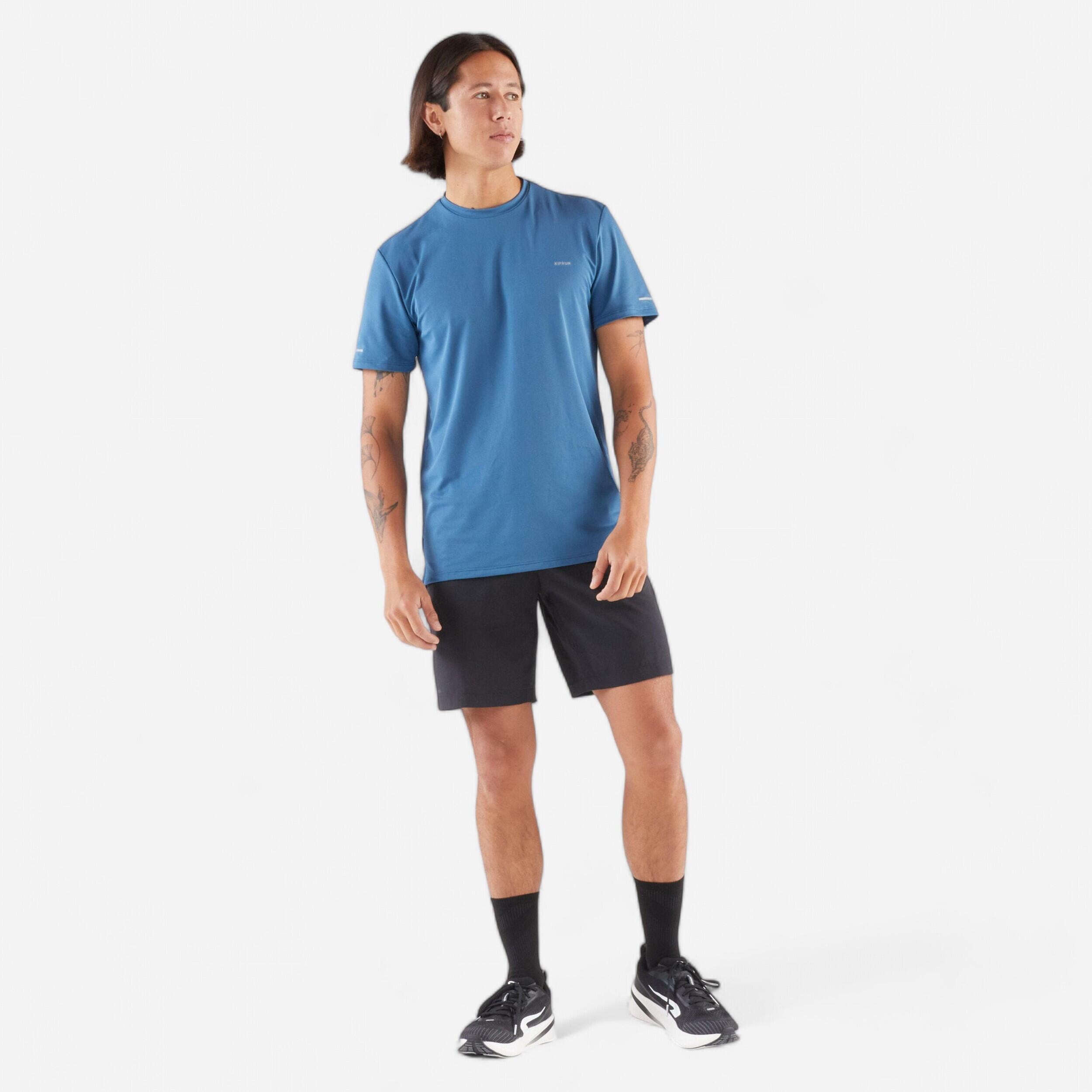 KIPRUN  Kurzarmshirt - Kiprun Run 500 Men's Breathable Running T-shirt - Blue 