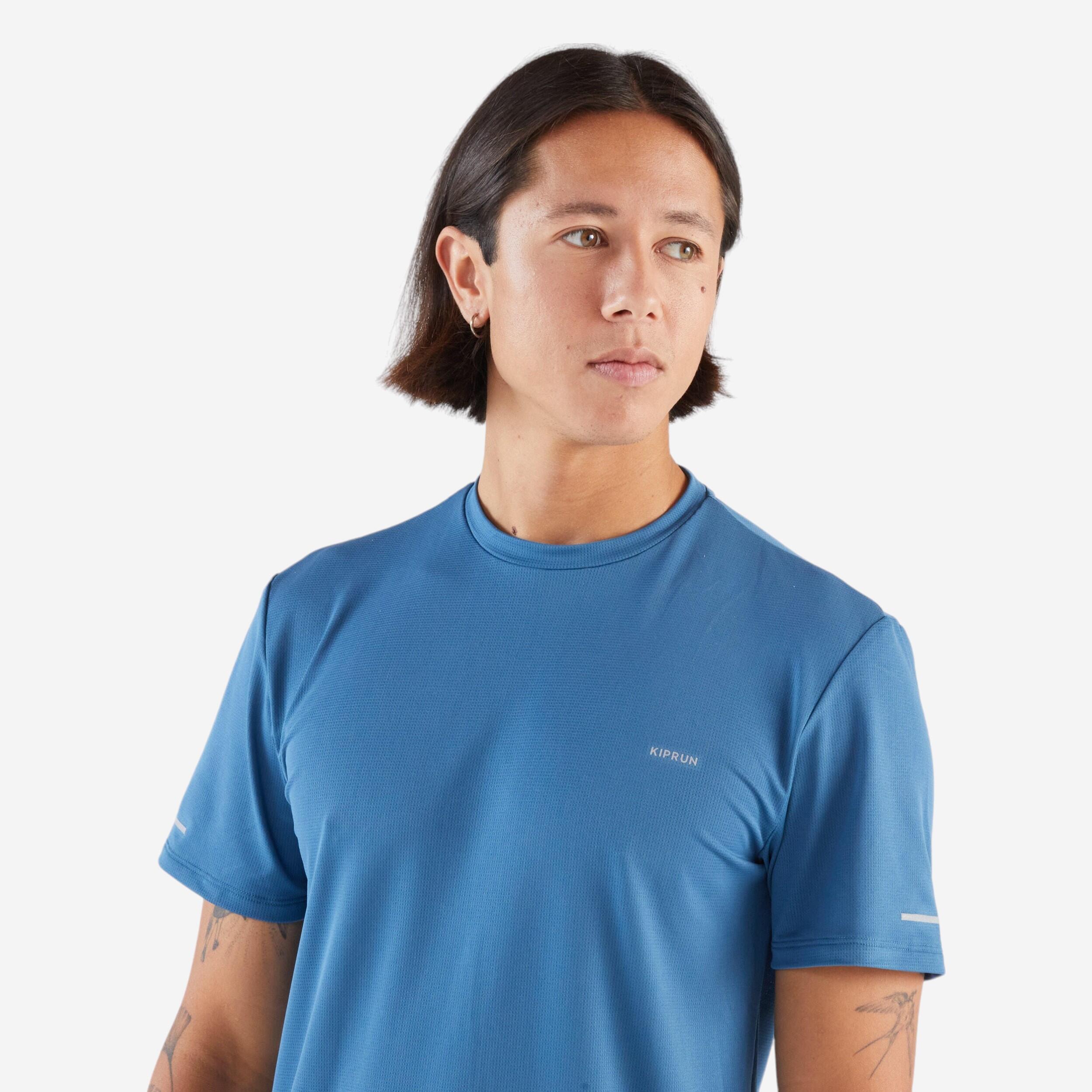 KIPRUN  Kurzarmshirt - Kiprun Run 500 Men's Breathable Running T-shirt - Blue 