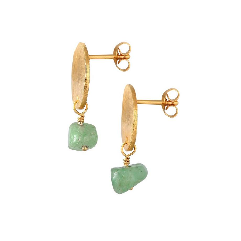 Elli  Ohrringe Plättchen Vintage Aventurin 