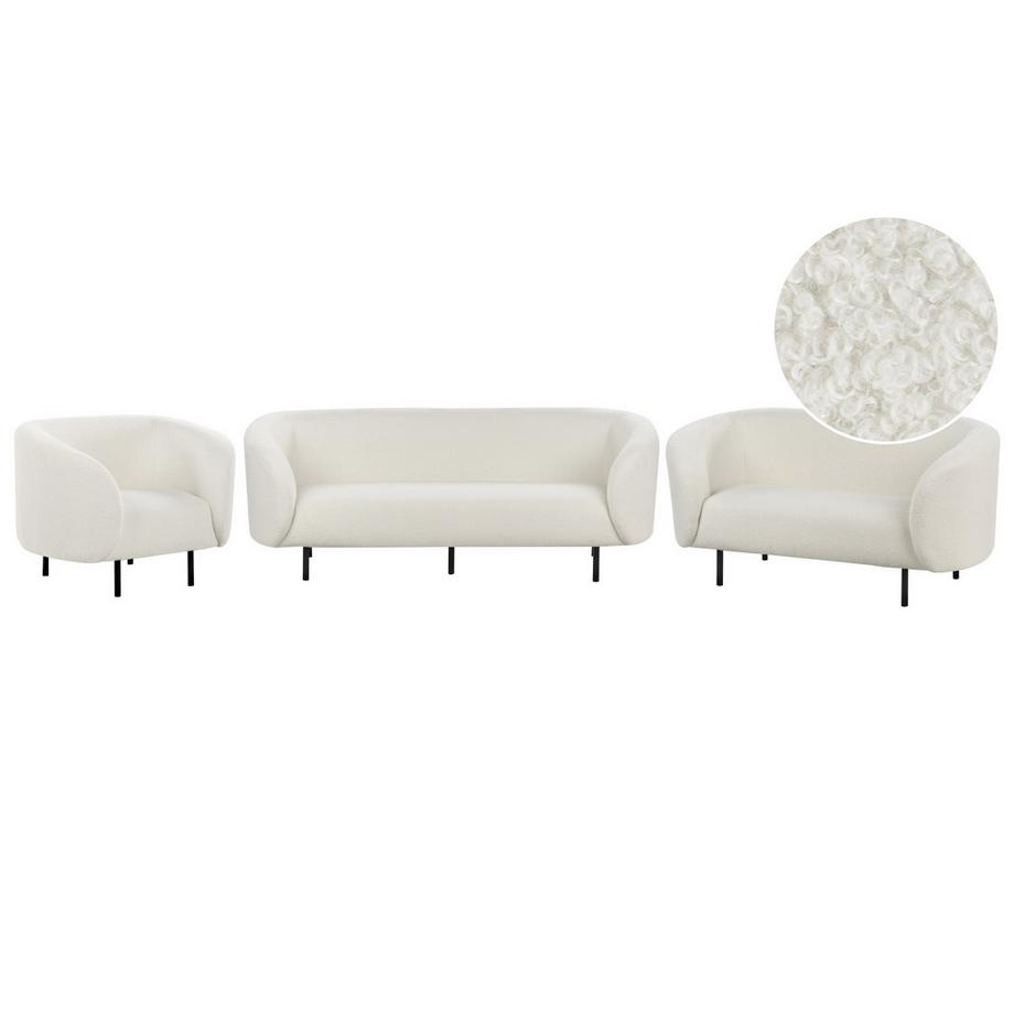 Wohnzimmer Set aus Bouclé Minimalistisch LOEN