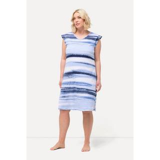 Ulla Popken 2er-Pack Uni Gestreifte V-Ausschnitt Ärmellose Bigshirts  