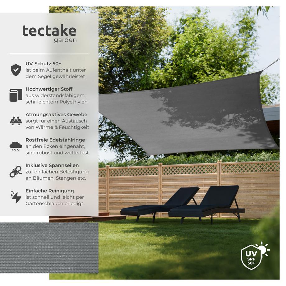 Tectake Vela ombreggiante  Rettangolare, protezione UV 50+  