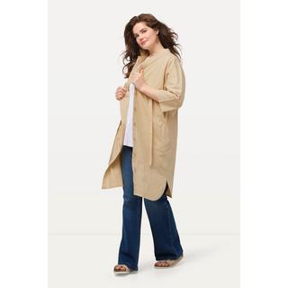 Ulla Popken Giacca Lunga Texture Rigata Maniche 3/4  