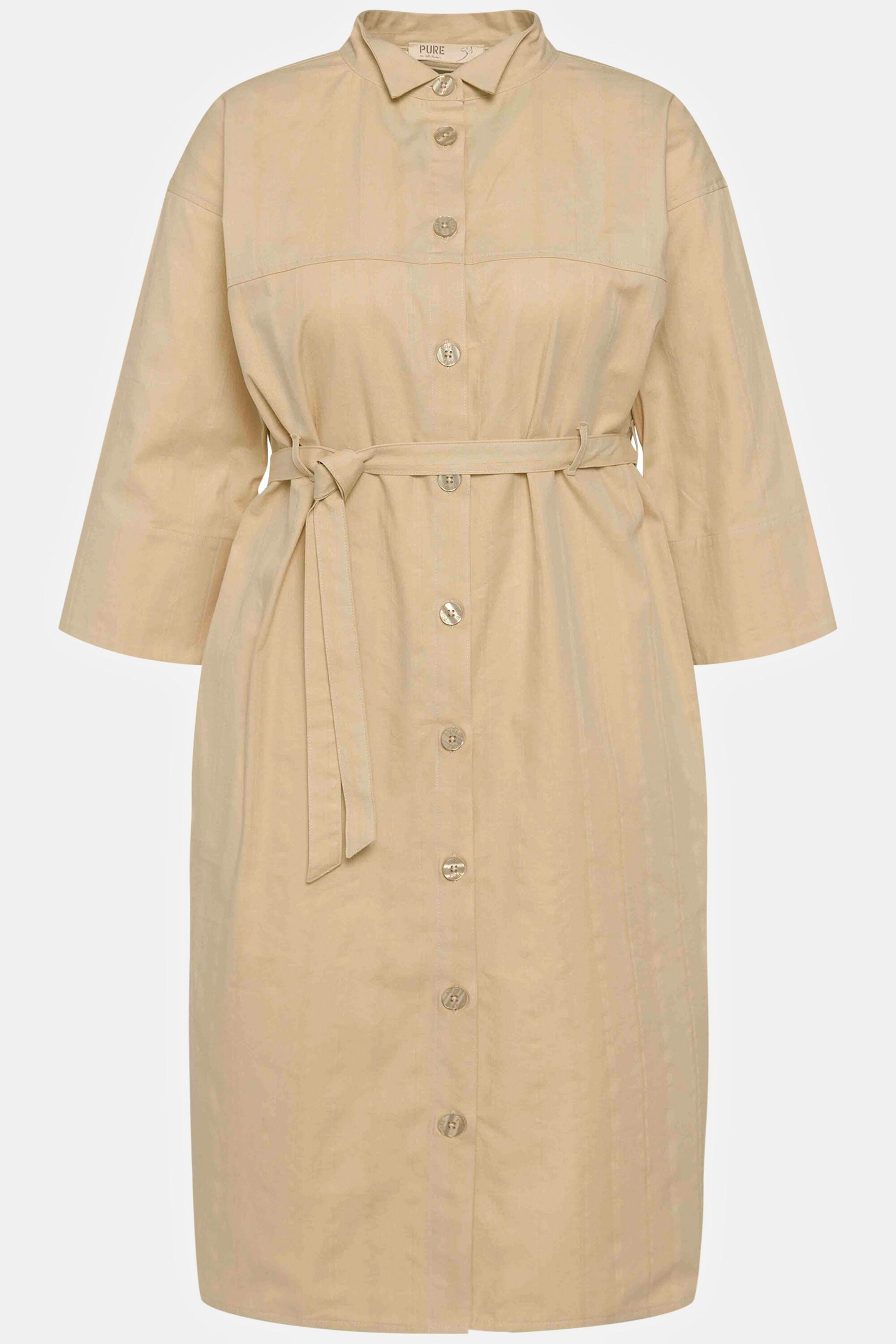 Ulla Popken Giacca Lunga Texture Rigata Maniche 3/4  