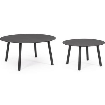 Table basse de jardin Aminta anthracite (lot de 2)