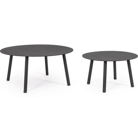 mutoni Table basse de jardin Aminta anthracite (lot de 2)  