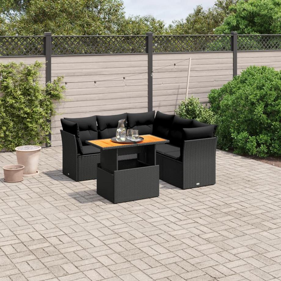 VidaXL set divano da giardino Polirattan  