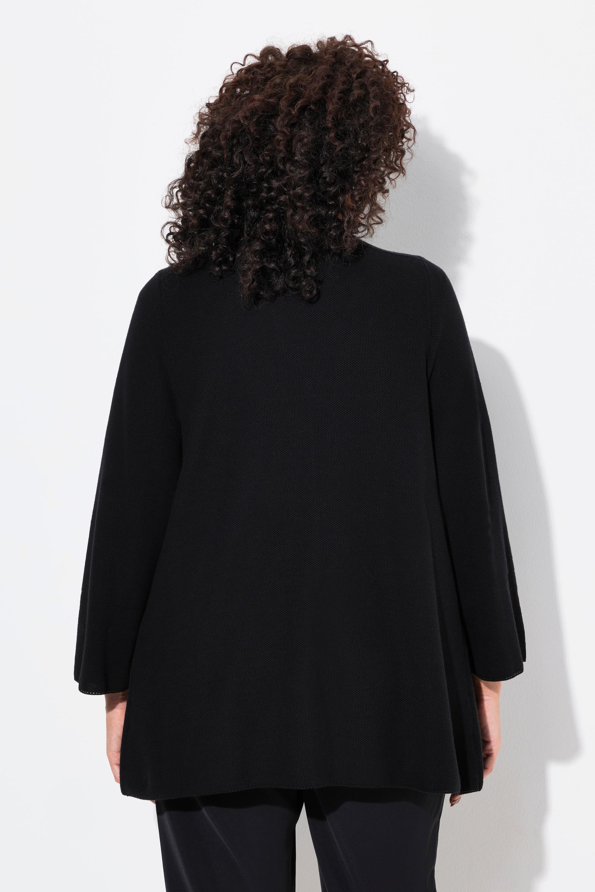 Ulla Popken Cardigan Aperto Taglio Svasato Maniche 3/4  