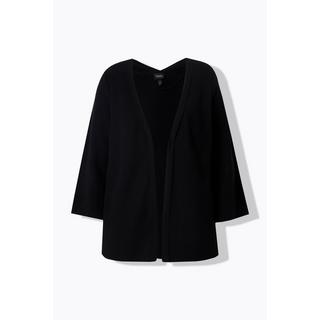 Ulla Popken Cardigan Aperto Taglio Svasato Maniche 3/4  