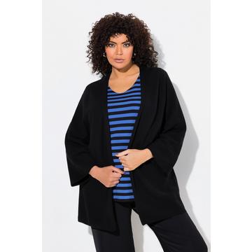 Strickjacke, A-Linie, offene Form, V-Ausschnitt, 3/4-Arm